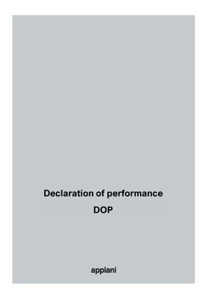 Declaration of performance DOP